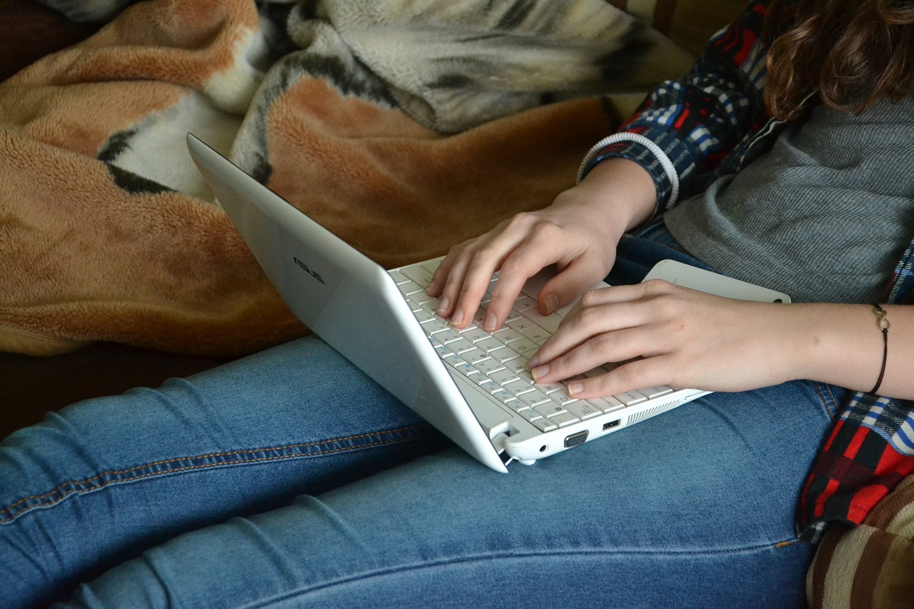 using laptop